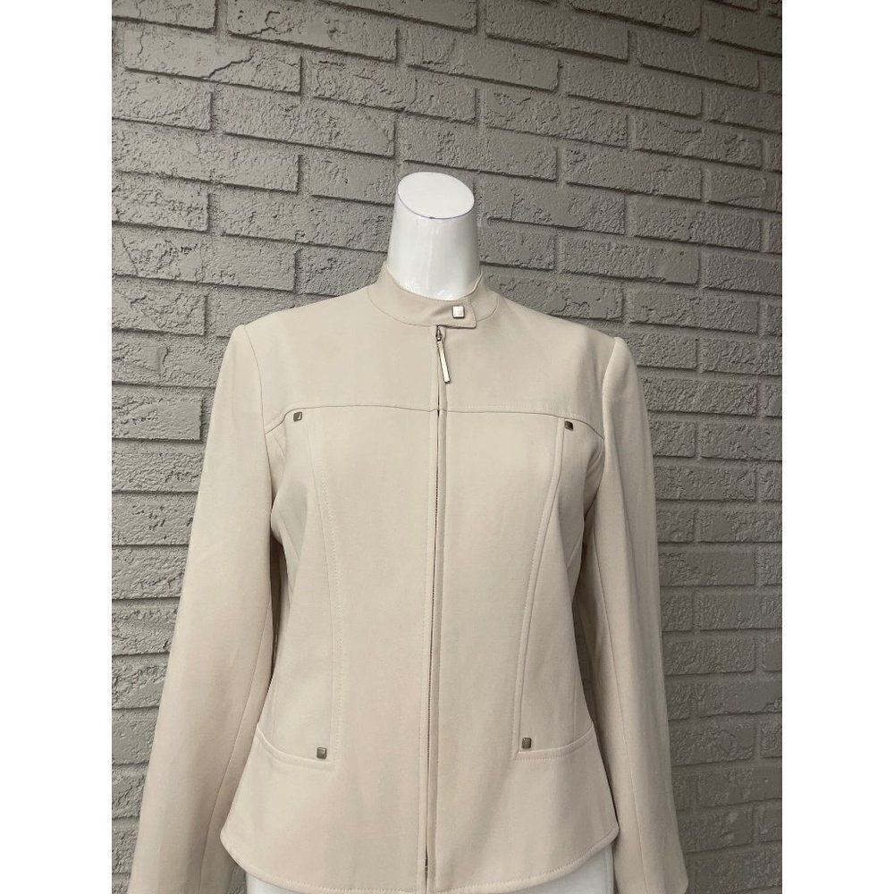 Louben Cream Silver Accent Blazer / Jacket Size 4
